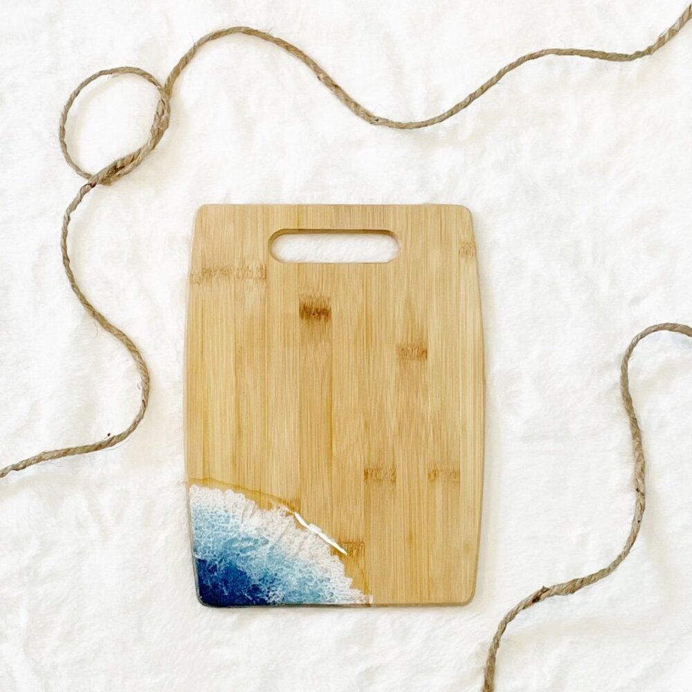Coastal Resin Ocean Art Medium Bamboo Board